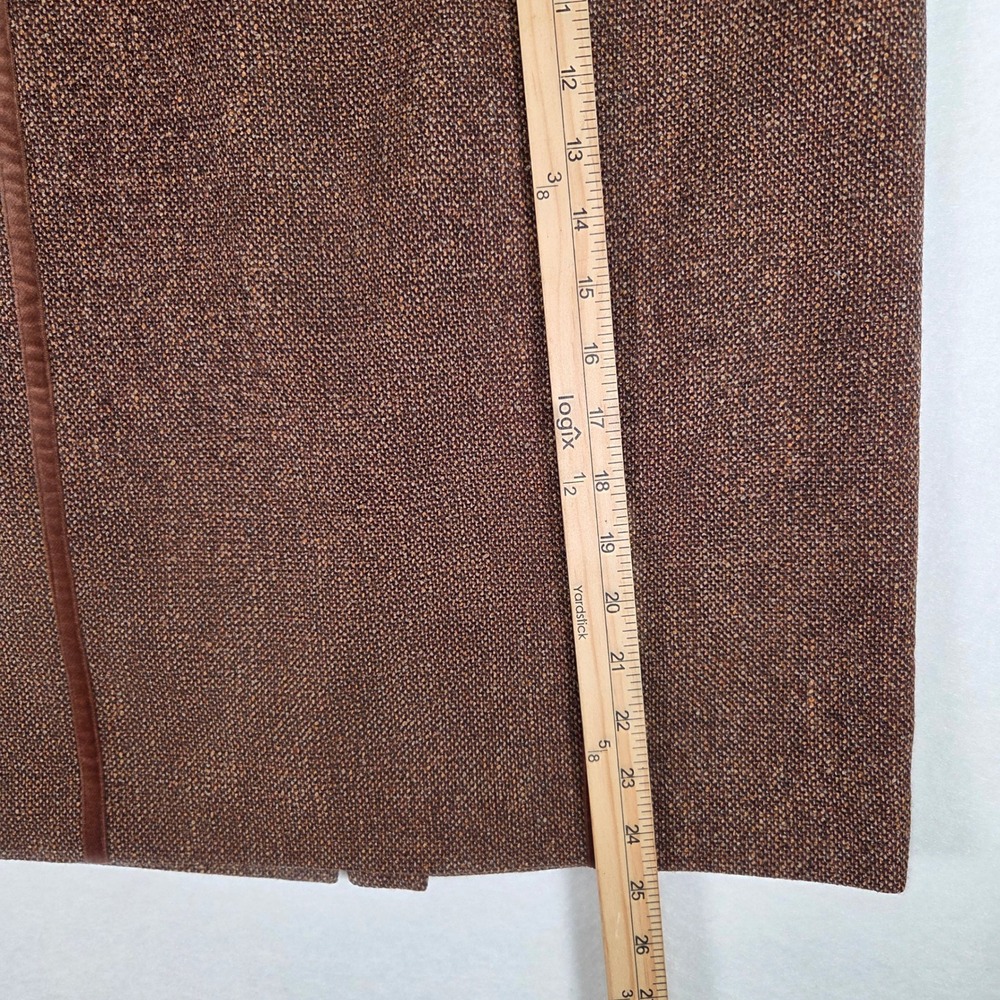 Vintage Brooks Brothers Skirt Suit Womens 10/8 Brown Wool Tweed Velvet Trim Vtg - Picture 13 of 13